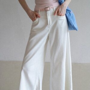 レディースハイウエストワイドレッグジーンズ