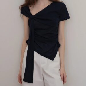 アシンメトリータイフロントTシャツ