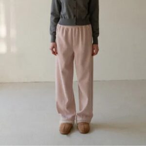 レディース フリース裏地 スリミング カジュアルパンツ